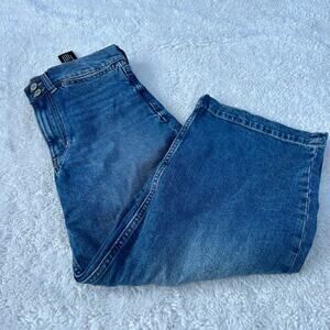 NWT Banana Republic Premium High Rise Wide Leg Crop Jeans Medium Wash Sz 29S
